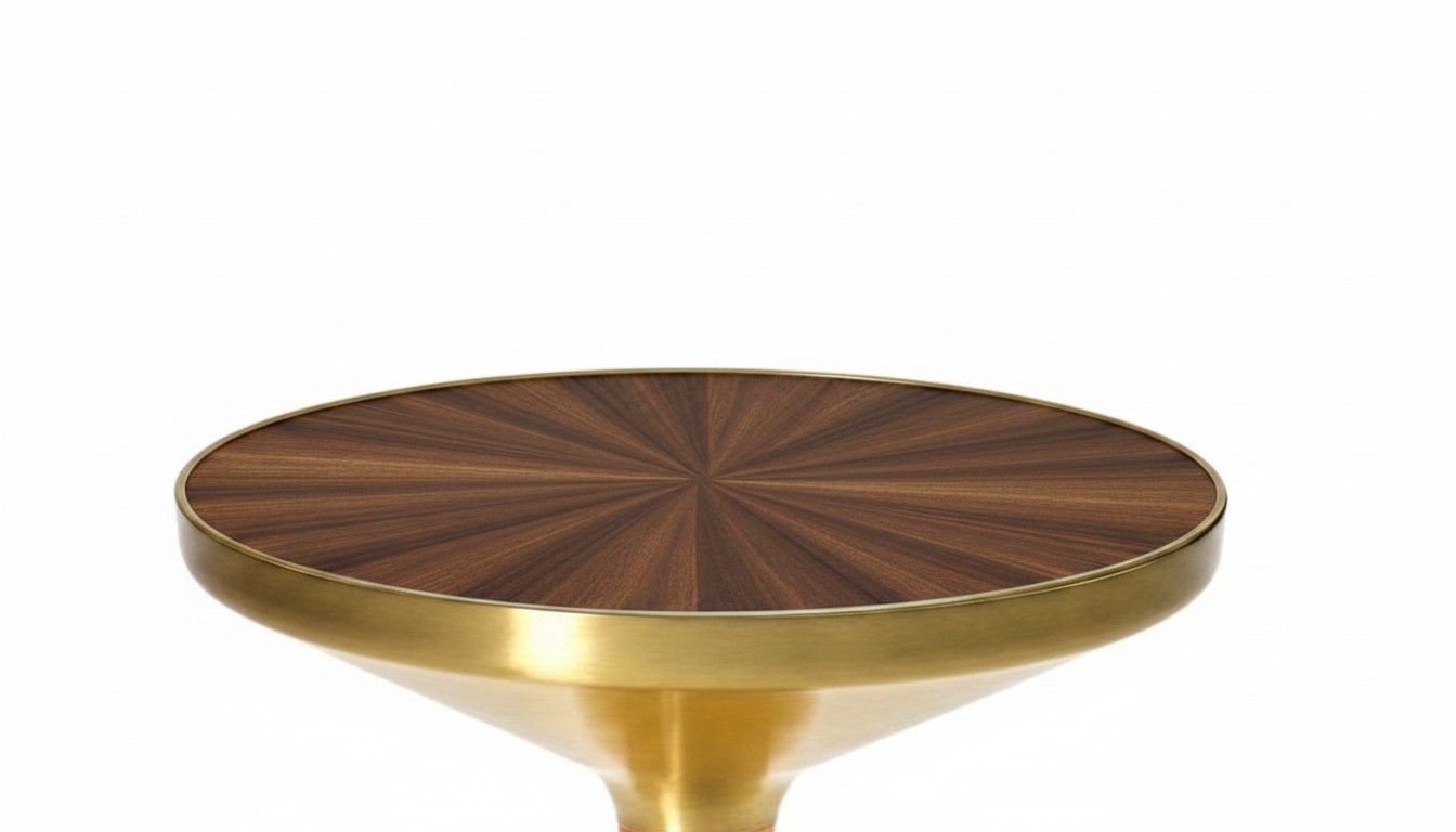 NUR Tischplatte Ersatzteil Strohmarketerie für Bell Side Table Beistelltisch MOKKABRAUN ClassiCon EINZELSTÜCK