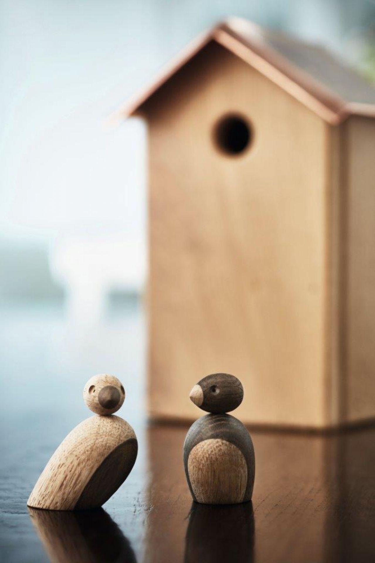 Spatzenpärchen Holzfiguren Kay Bojesen EINZELSTÜCK