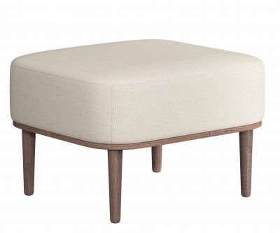 Serena Pouf Ottoman Eiche dunkel gebeizt novoform Sweet Vanilla
