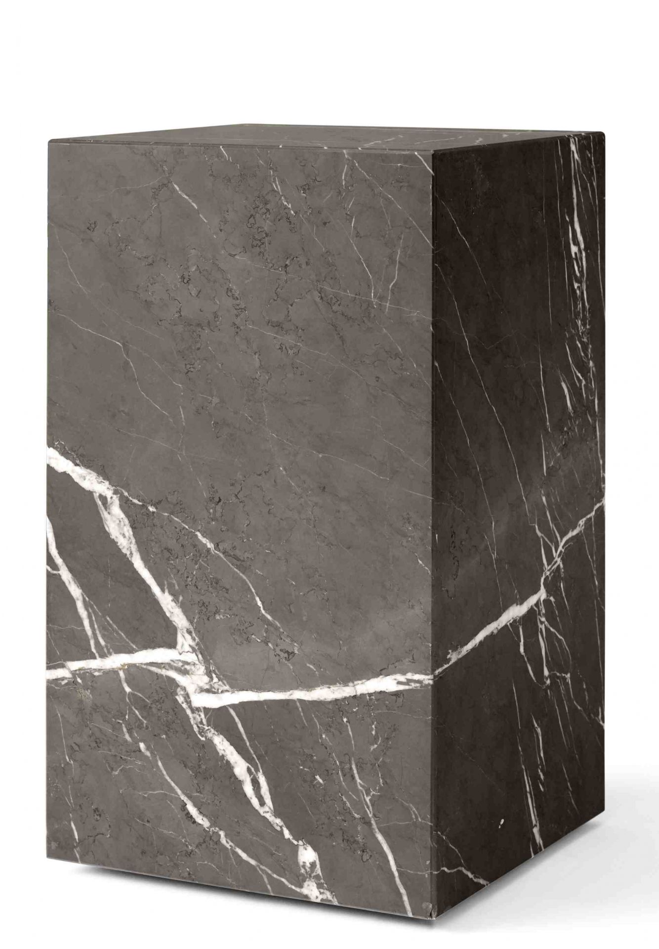 Plinth Tall Beistelltisch Audo Braun, Grau Marmor Kendzo Plinth Tall Beistelltisch Audo Braun, Grau Marmor Kendzo