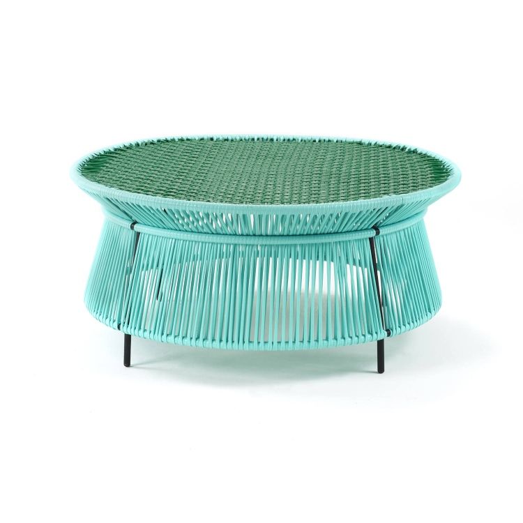 Caribe Low Side Table Beistelltisch niedrig Outdoor ames Turquiose / Smaragdgrün / Schwarz