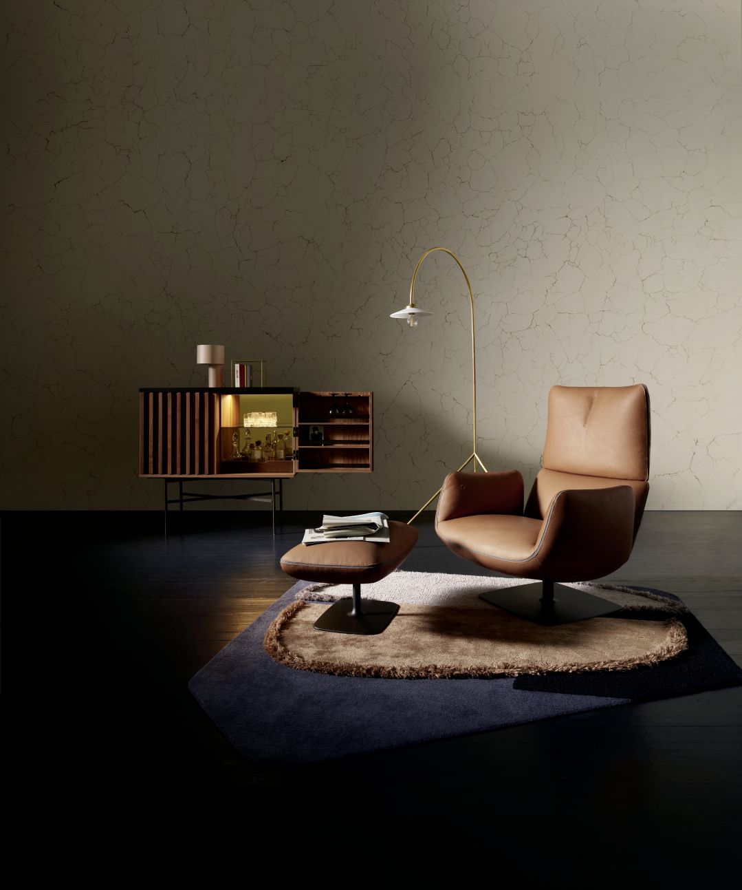 Jalis Lounge Hocker mit Tellerfuß Cor