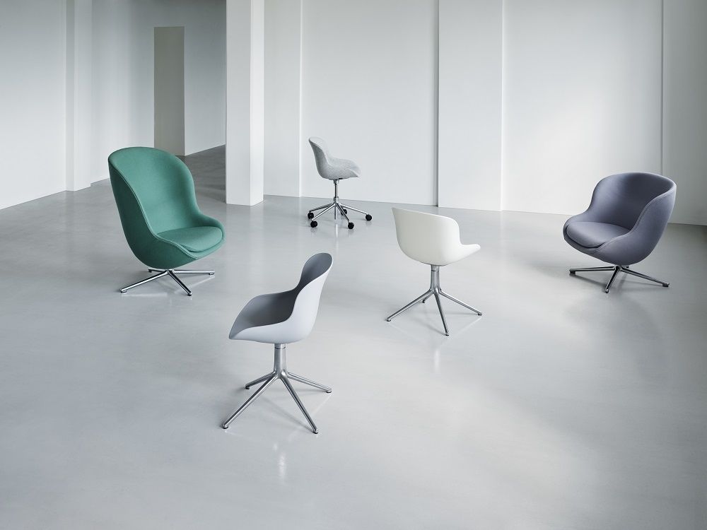 Hyg Lounge Chair High Swivel Sessel mit Drehgestell Normann Copenhagen