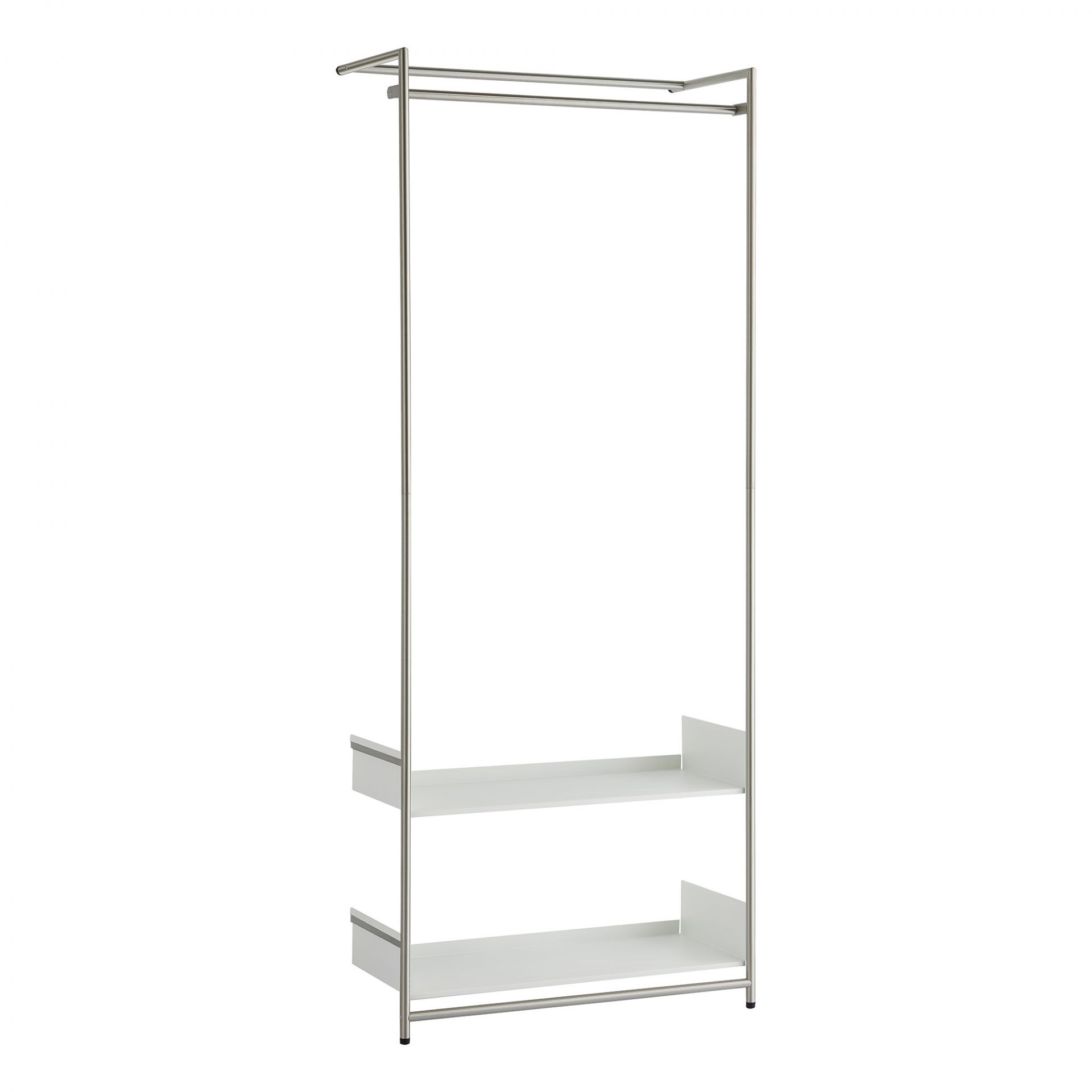 Comba Anlehngarderobe Mox Gestell chrom glanz Tablaren weiß Comba Anlehngarderobe Mox Gestell chrom glanz Tablaren weiß