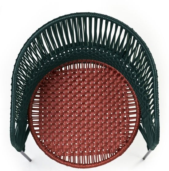 Caribe Chic Dining Chair Stuhl Outdoor ames Moosgrün / Kupfer / Schwarz