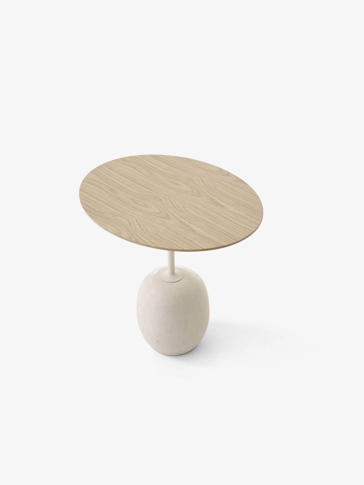 Lato LN8 / LN9 Beistelltisch mit Holzplatte AndTradition Eiche - Marmor Crema Diva