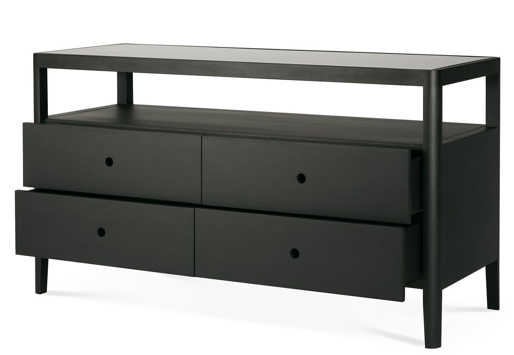 Spindle Kommode mit Schubladen Eiche schwarz lackiert Ethnicraft