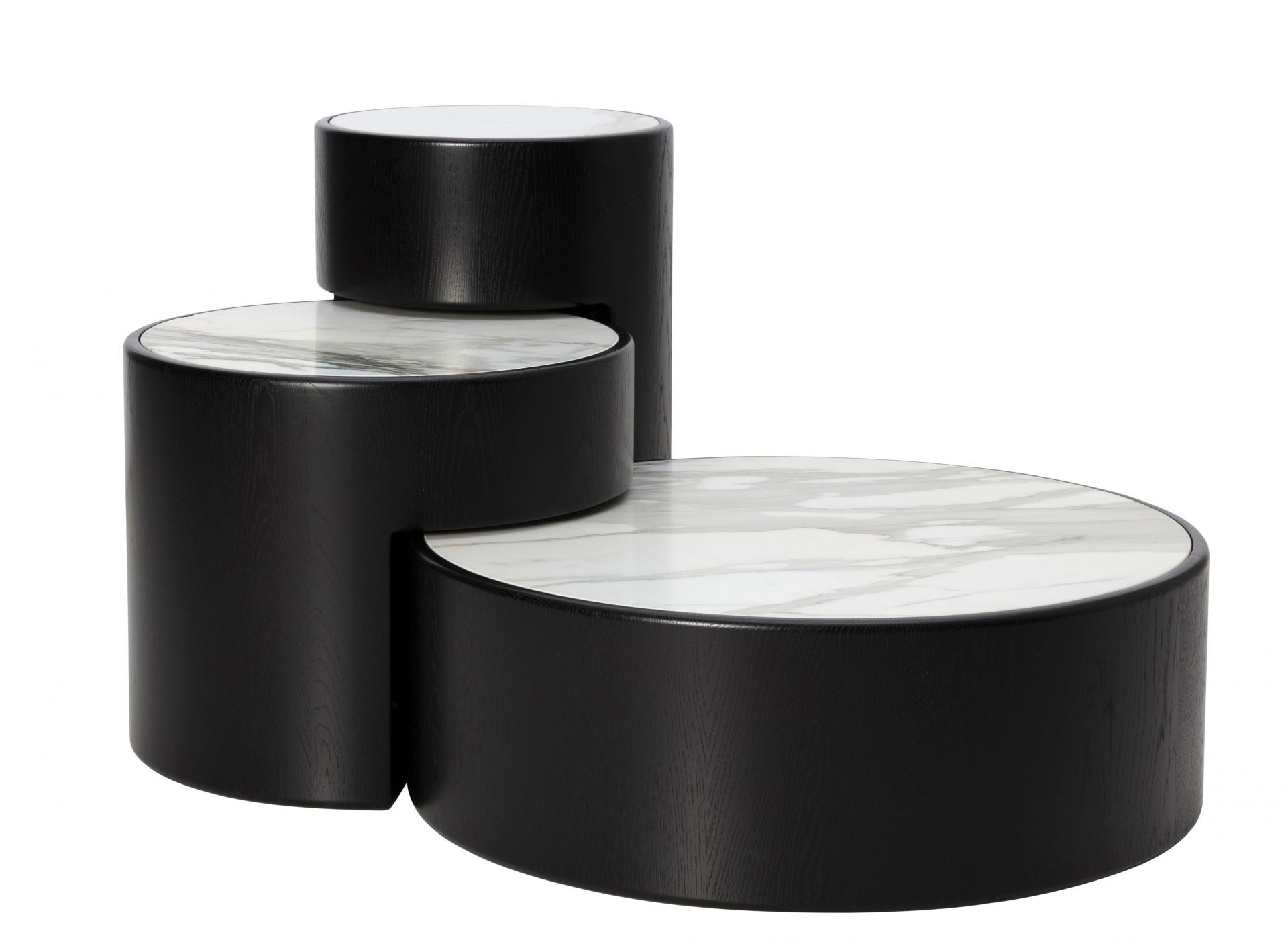 Levels Coffee Table Couchtisch Eiche Natur schwarz - Calacatta Marmor PER/USE