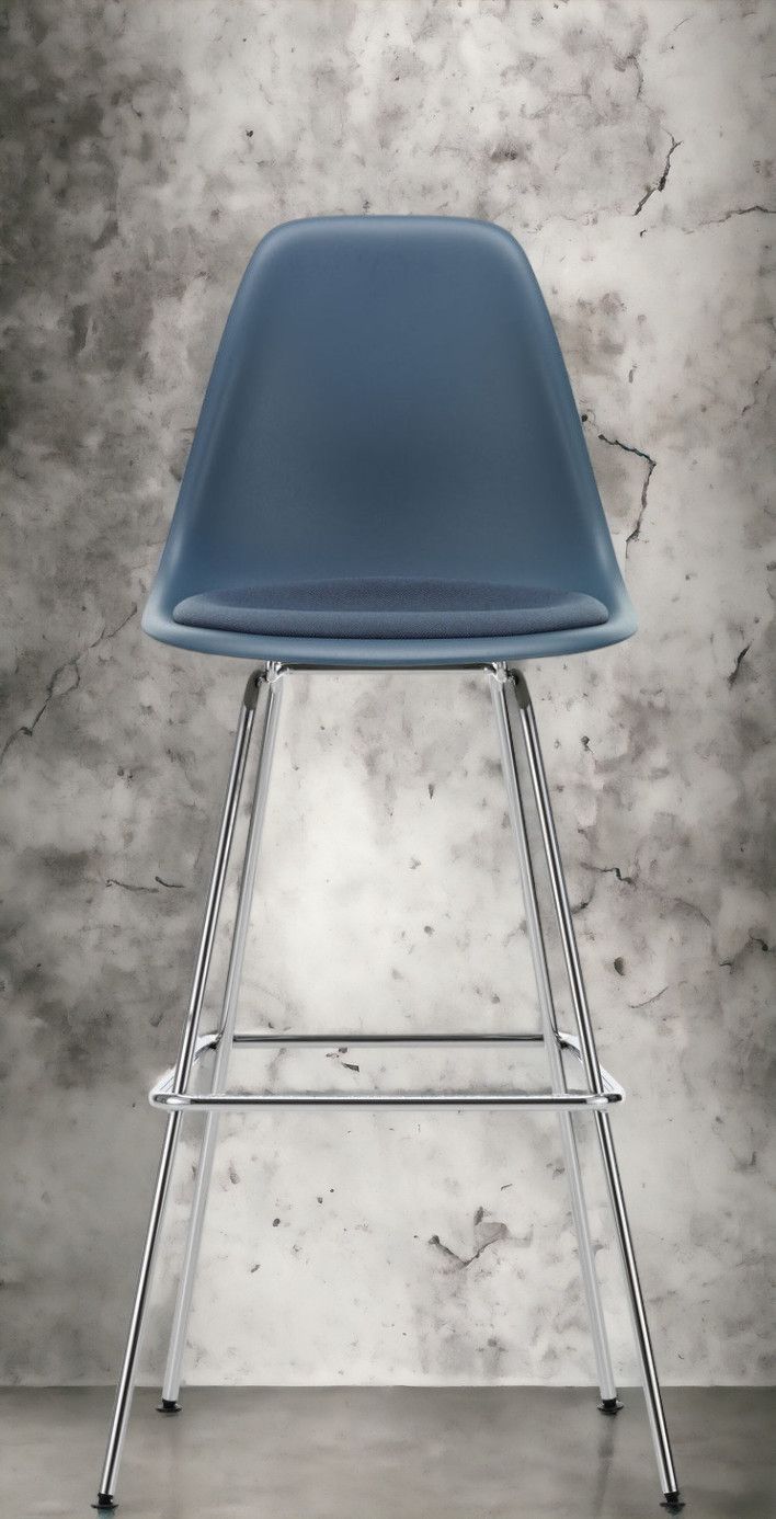 Eames Plastic Bar Stool Barhocker High mit Sitzpolster Vitra