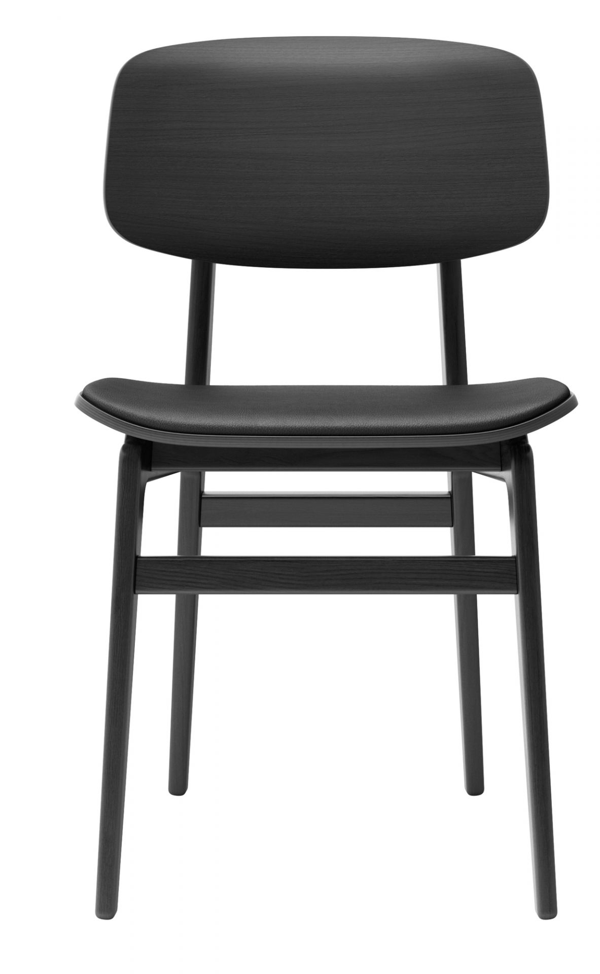 NY11 New York Dining Chair Stuhl gepolstert NORR11-Eiche schwarz Leder Ultra schwarz