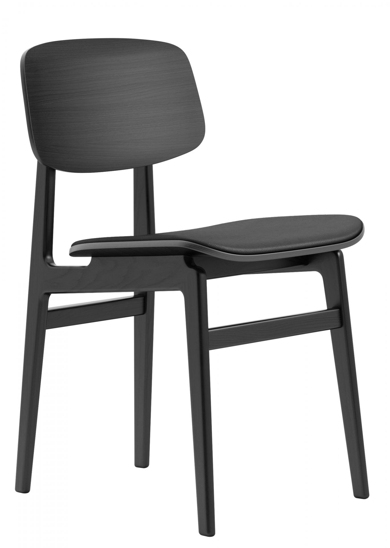 NY11 New York Dining Chair Stuhl gepolstert NORR11-Eiche schwarz Leder Ultra schwarz