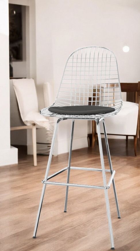 Eames Wire Bar Stool Barhocker Medium mit Sitzpolster Vitra 