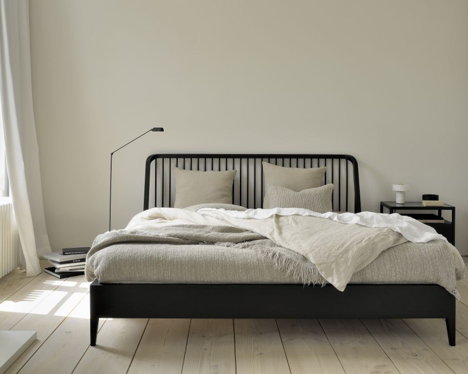 Spindle Bett Eiche Schwarz Ethnicraft