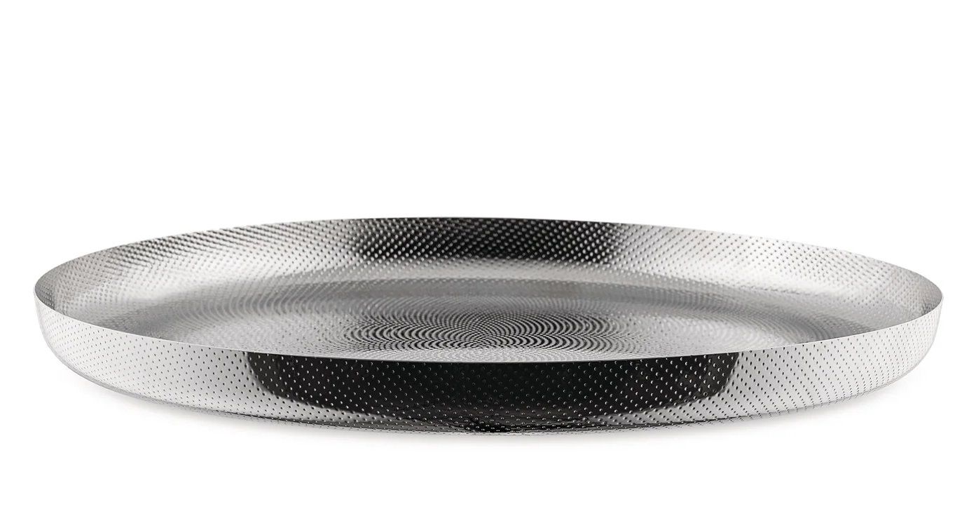 JM14/35 T Tablett rund Edelstahl 18/10 mit Reliefdekor Alessi EINZELSTÜCK