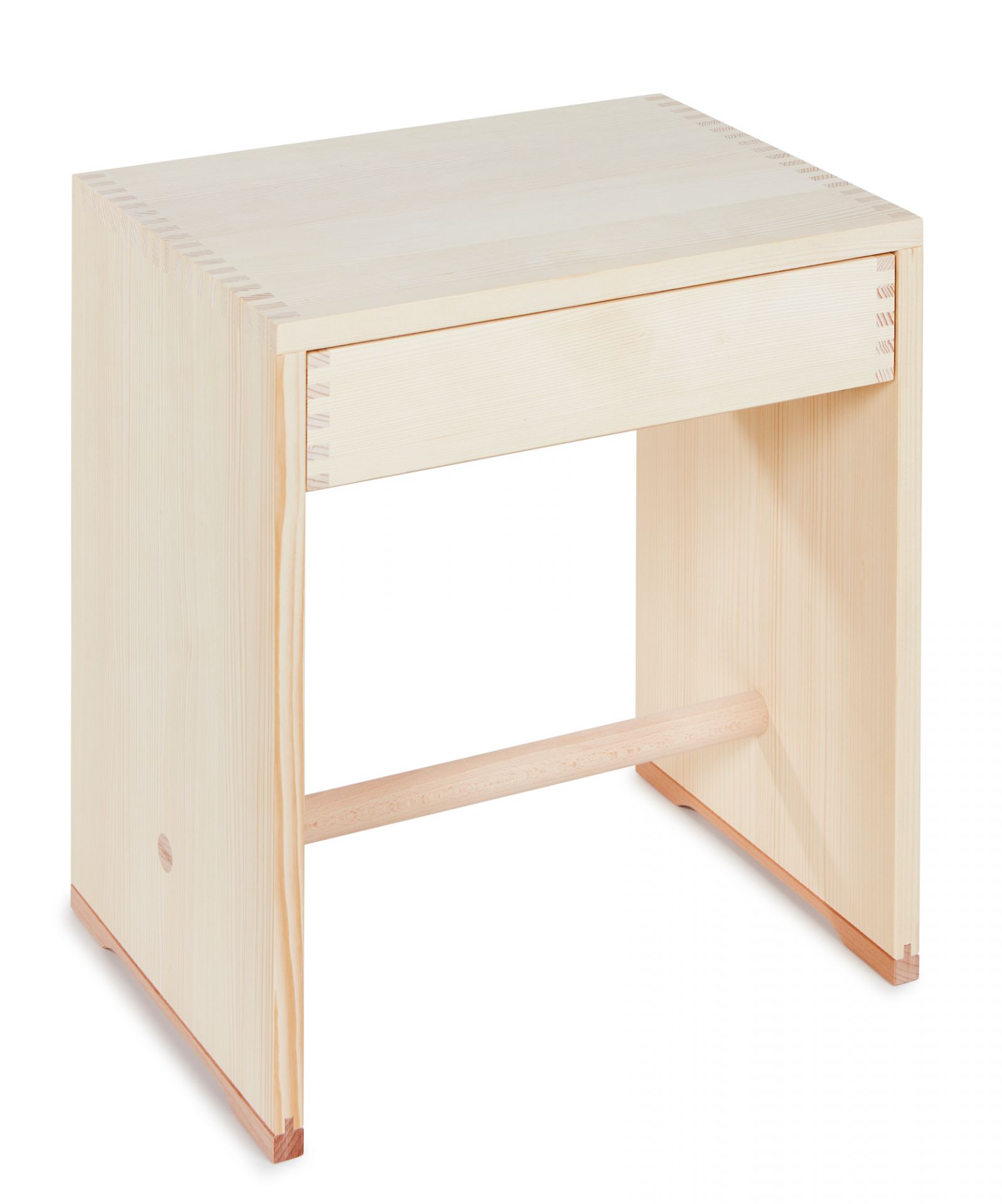 Ulmer Schubladen Hocker natur wb form
