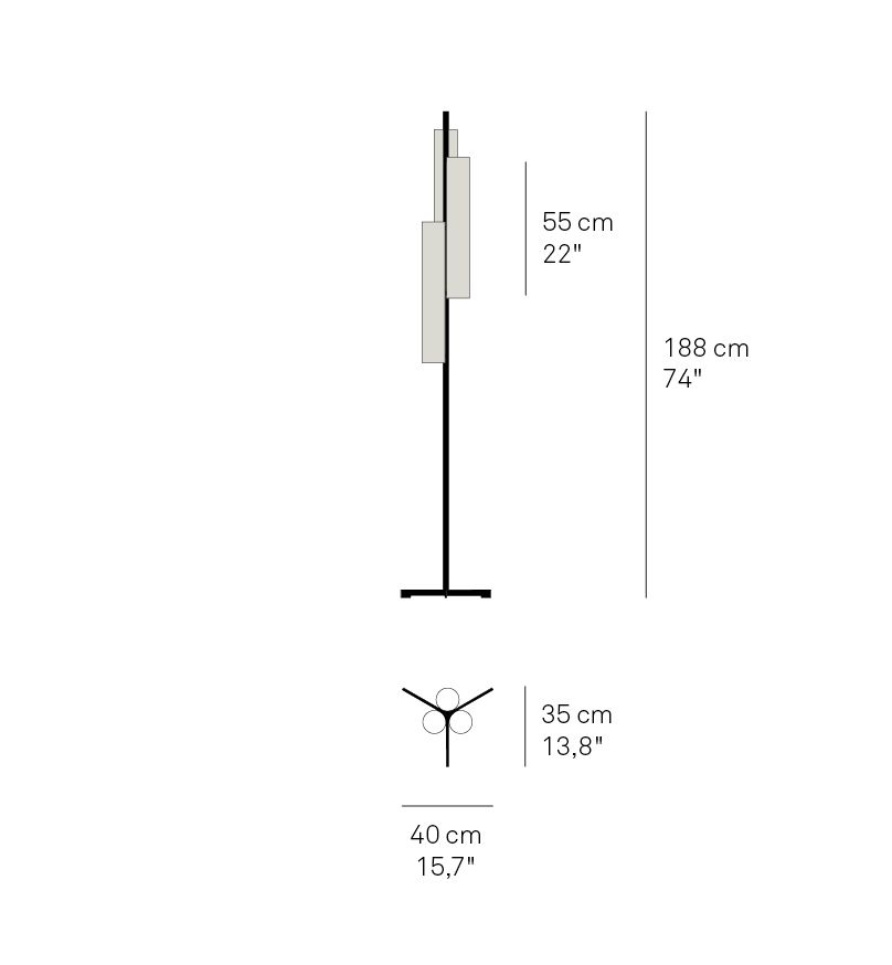 Black Note Triplet Floor LED Stehleuchte LZF Lamps