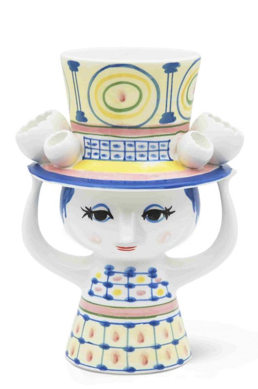 Lady with Hat Vase H 20,5 cm Bjorn Wiinblad 