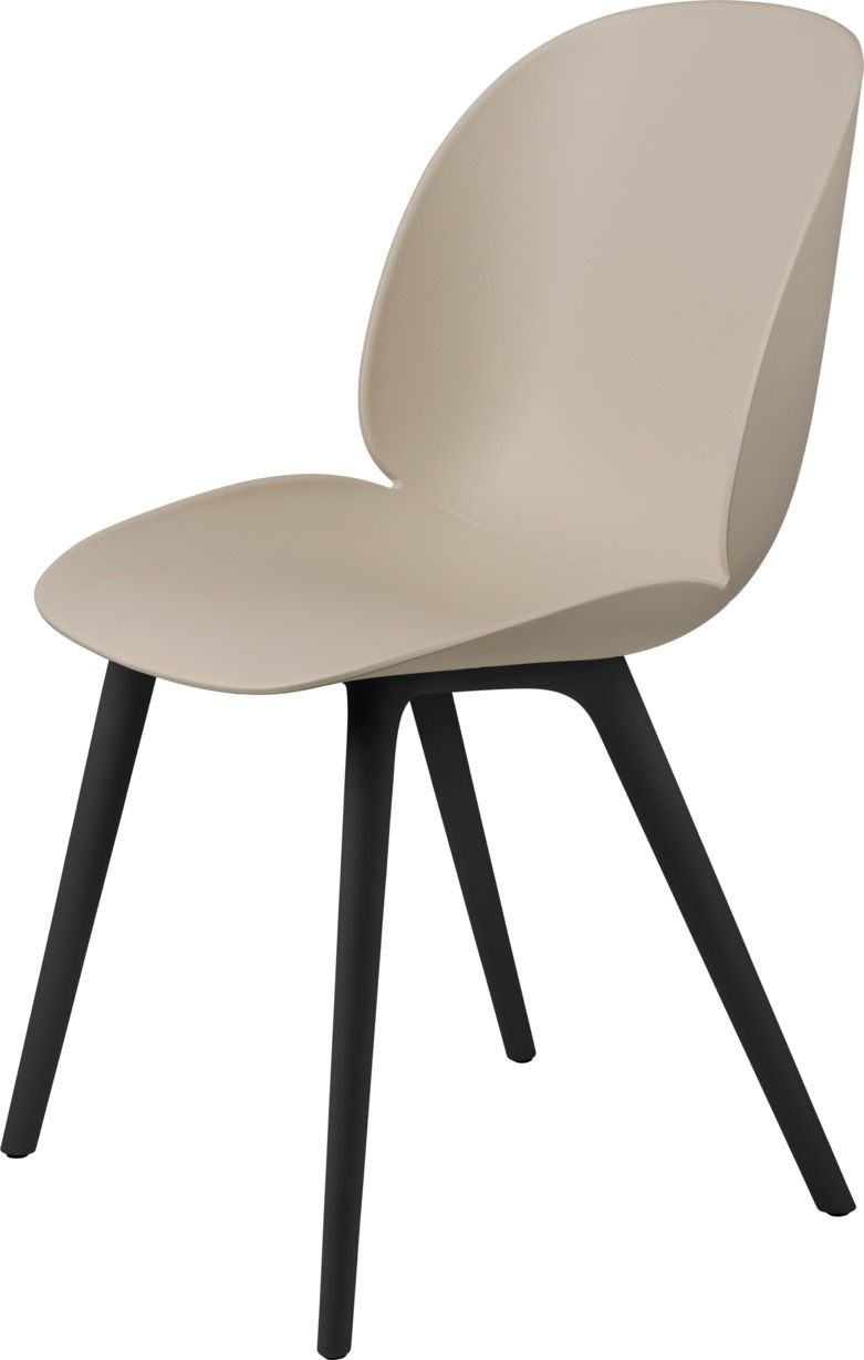 Beetle Chair Esszimmerstuhl Ungepolstert Plastik Gestell New Beige Gubi