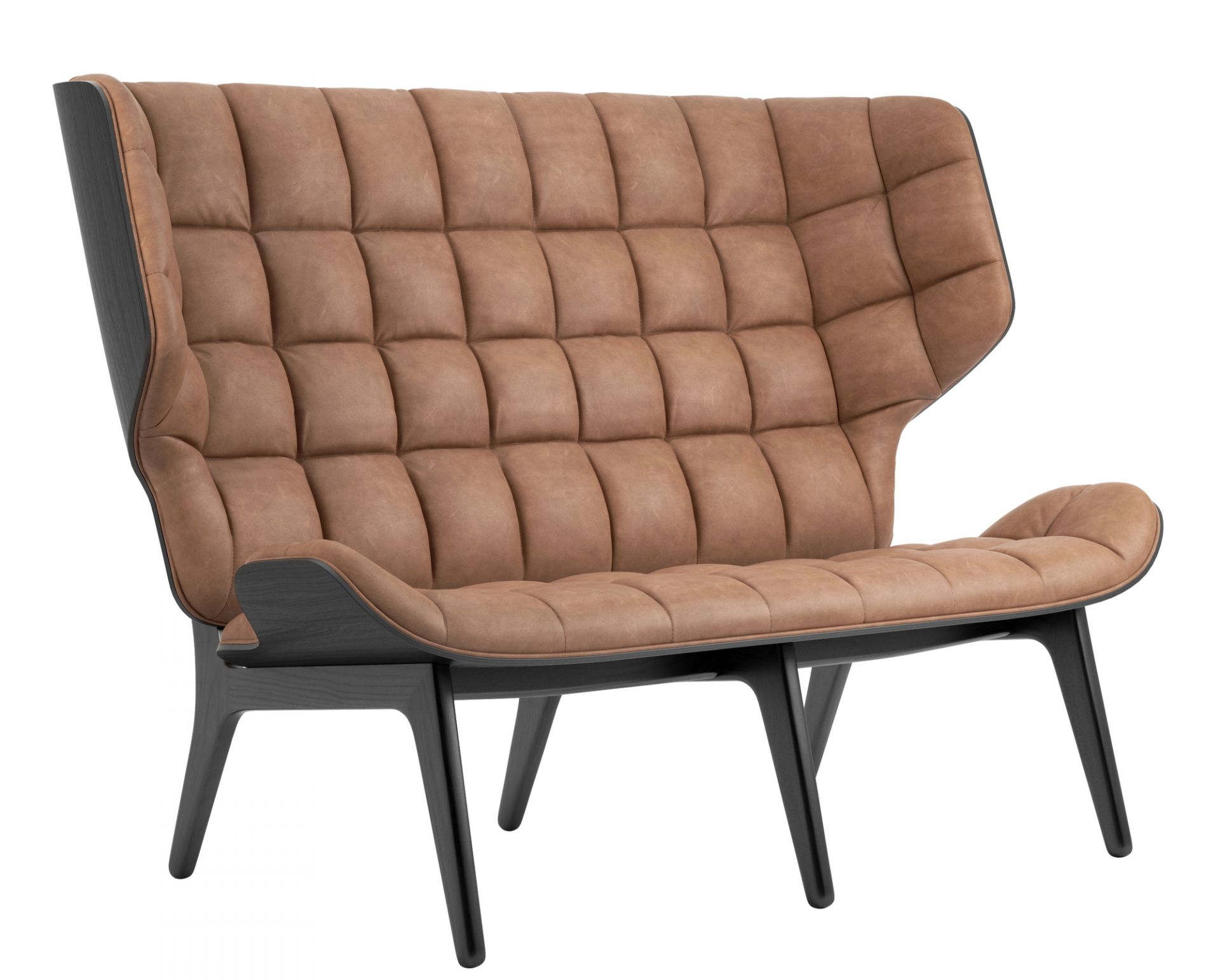 Mammoth Sofa Lederbezug NORR11 Eiche schwarz Dunes Leder Camel