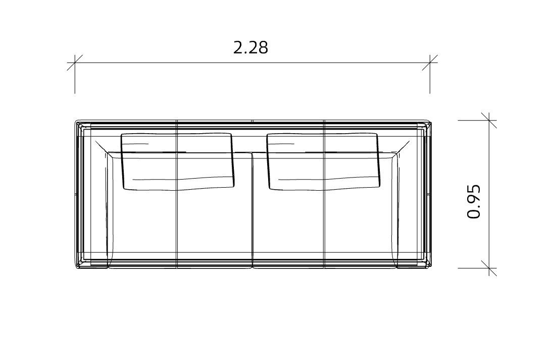 Jaan Living 3 Sitzer Sofa mit 2 Rückenkissen Vorzugskombination Walter Knoll 