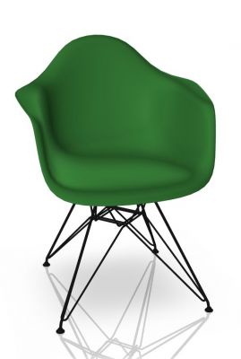Eames Plastic Arm Chair DAR Stuhl Vitra Schwarz - Grün