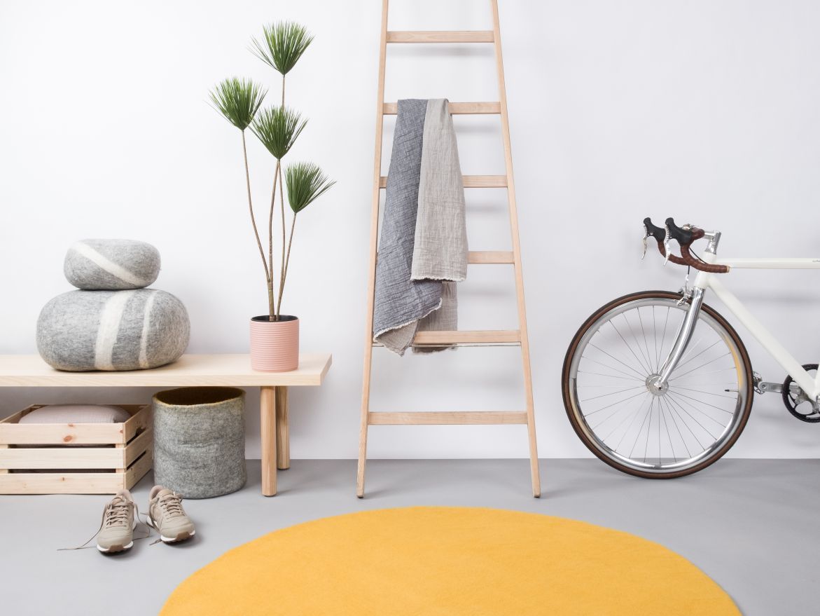 Mono Rund Filzteppich Ø 160 cm myfelt  Klara (senfgelb)