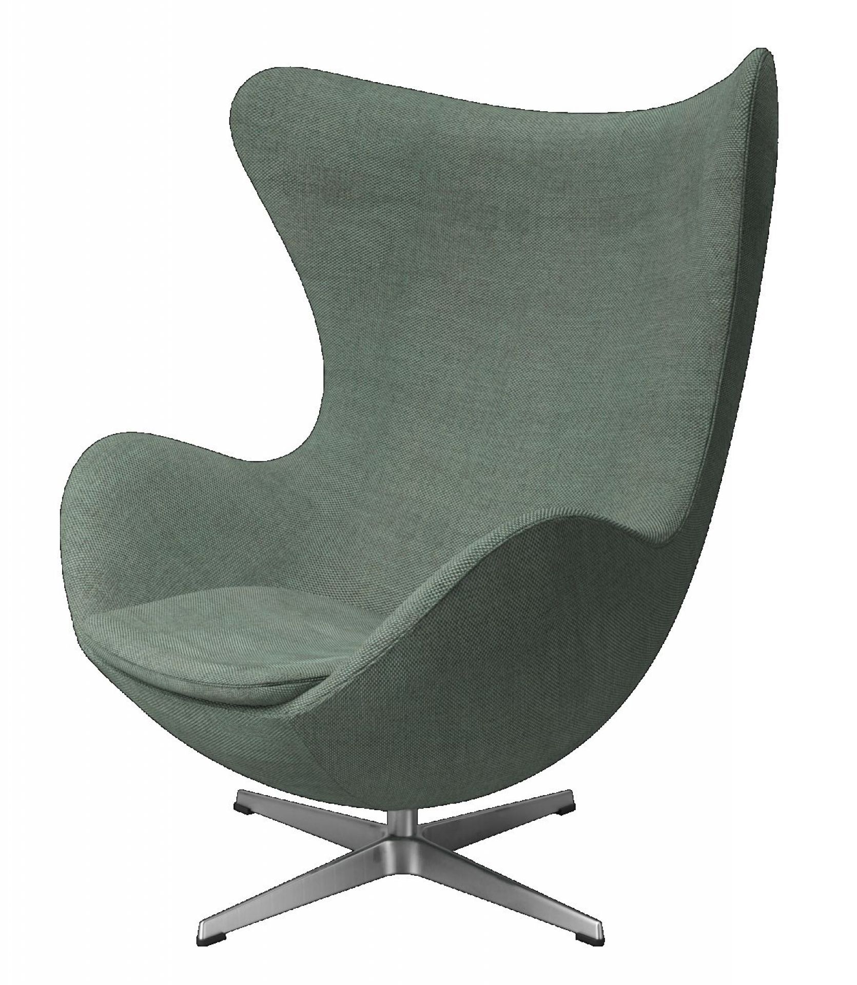Egg Chair mit Hocker Re-wool Textile Stoff Aqua/Natur Fritz Hansen