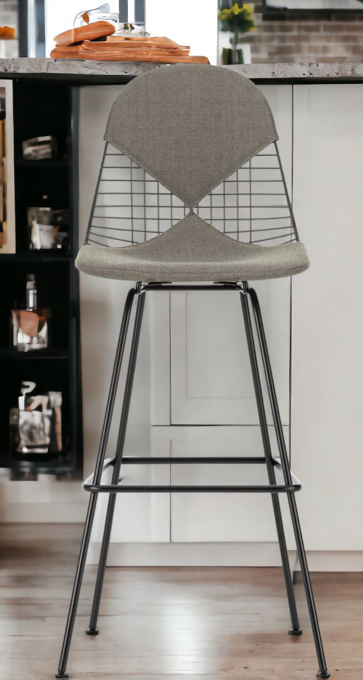 Eames Wire Bar Stool Barhocker High mit Sitz- und Rückenpolster Vitra