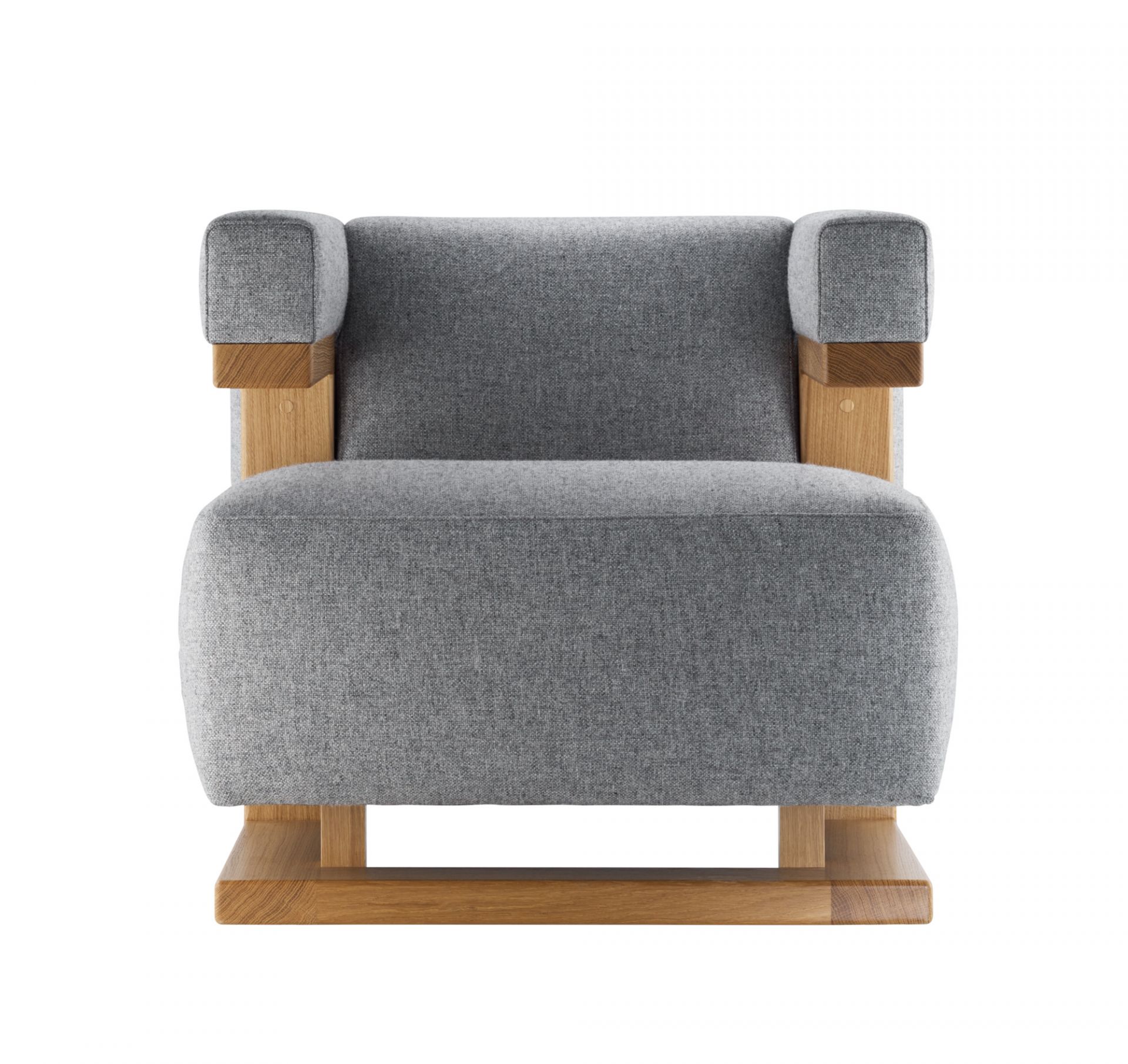 Gropius F51 Sessel Bauhaus Reedition Tecta Hallingdal 130 Grau / Gestell Eiche massiv