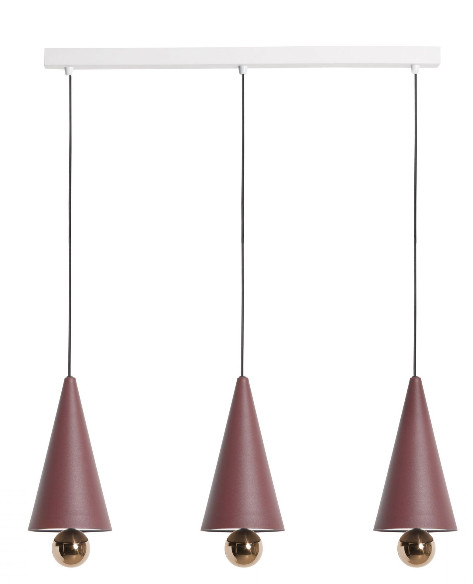 Cherry Pendant light Pendelleuchte 3-er Set Linear Petite Friture Braunrot