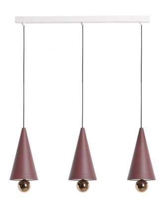 Cherry Pendant light Pendelleuchte 3-er Set Linear Petite Friture Braunrot