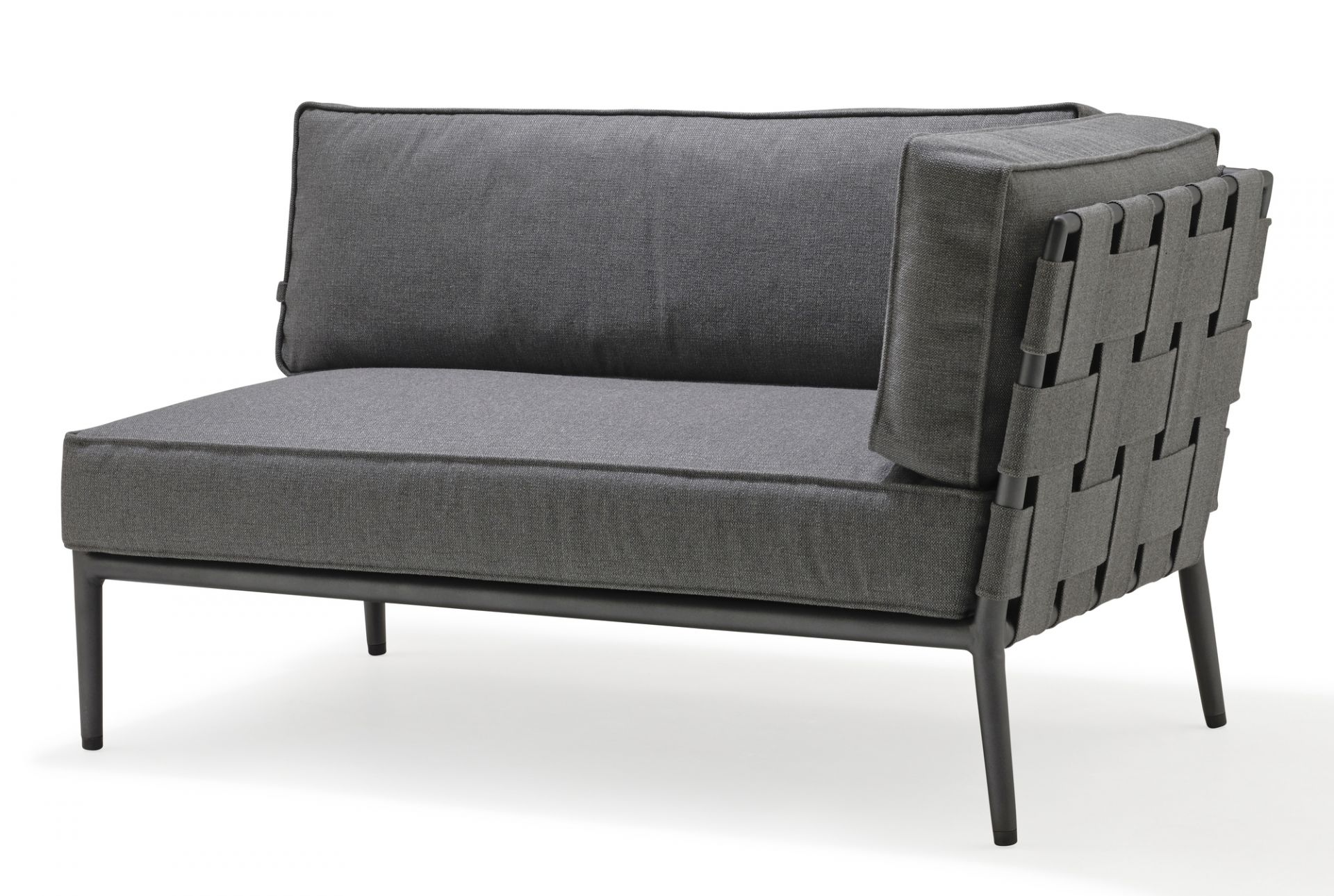 Conic Outdoor 2-Sitzer Modulsofa links grau Cane-Line