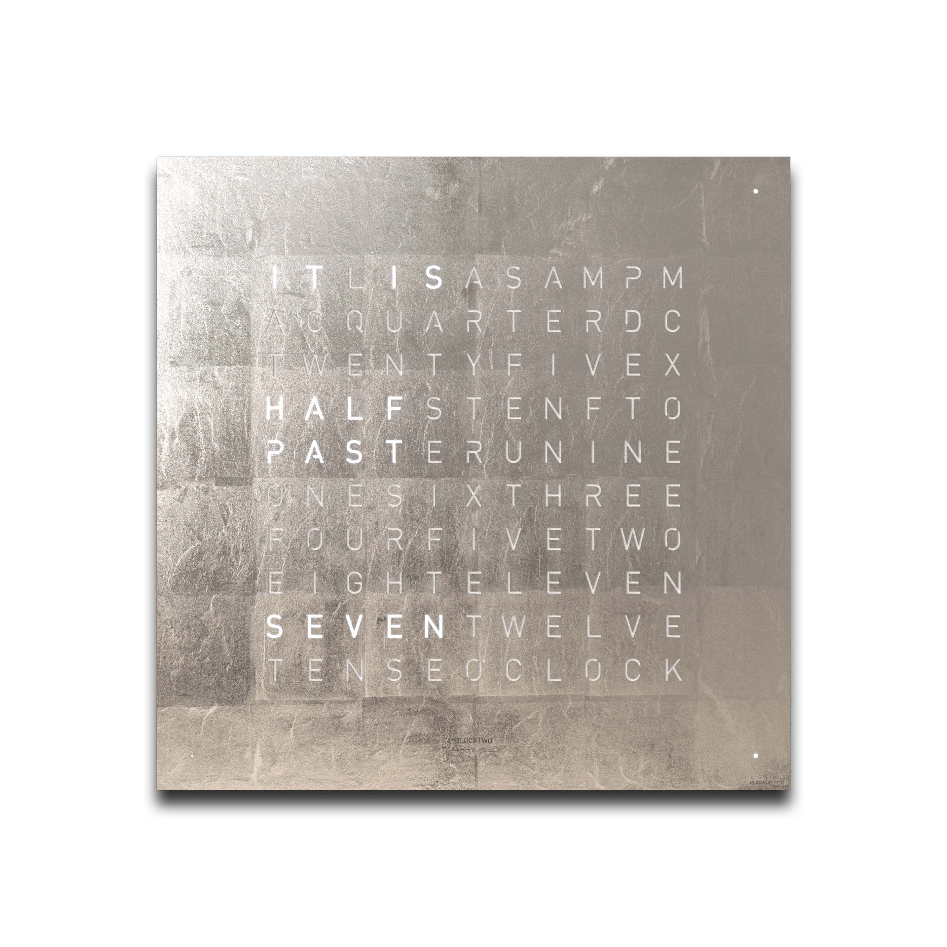 Frontcover für Earth 45 Wanduhr / Zeitobjekt Englisch QLOCKTWO