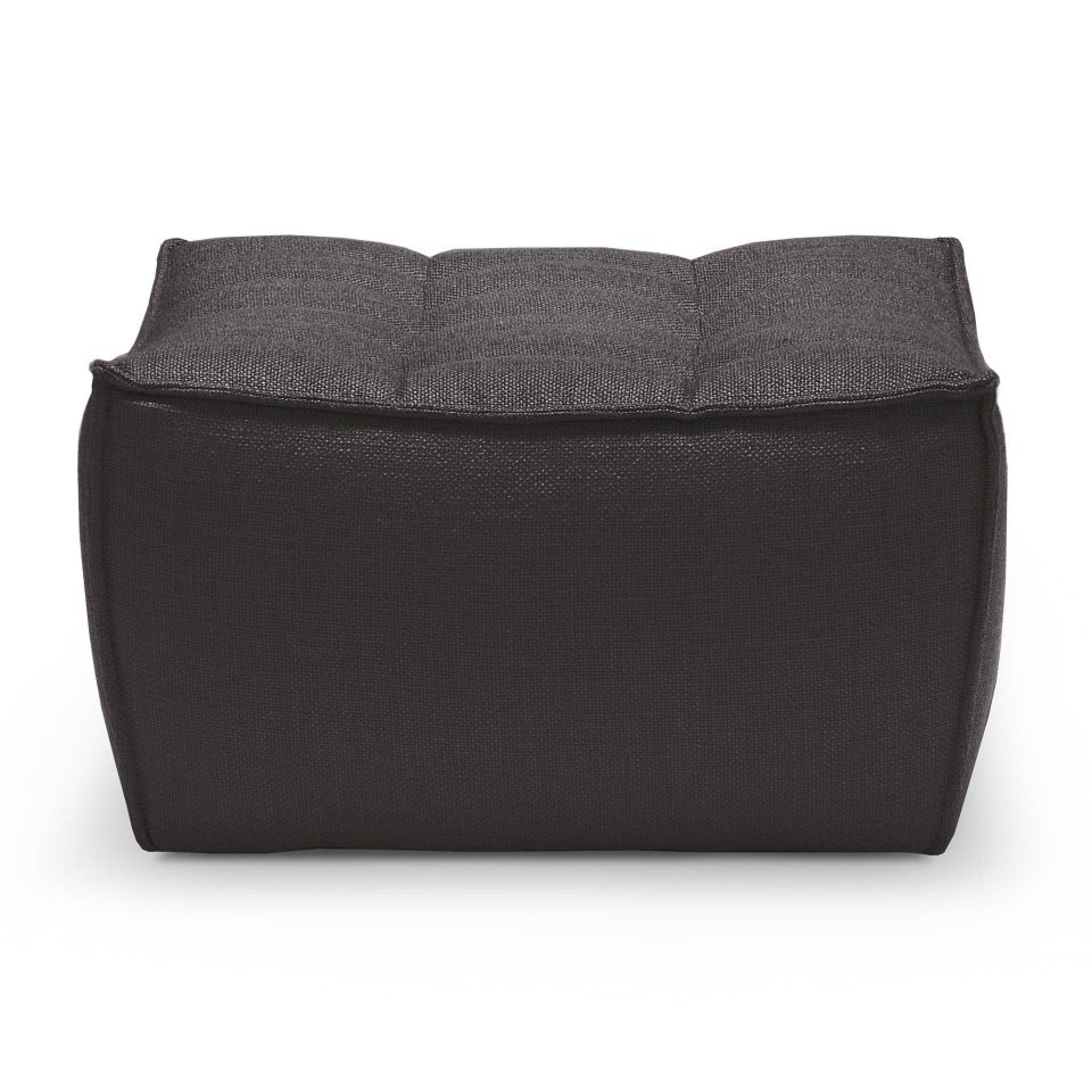 N701 Sofa Polsterhocker von Ethnicraft in Dunkelgrau: Quadratischer Hocker für Wohnzimmer und Lounge.