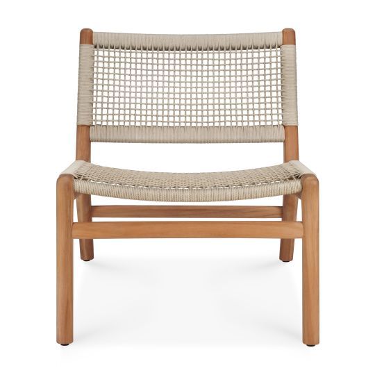 Jack Woven Outdoor Loungsessel Teak Kordel Beige Ethnicraft