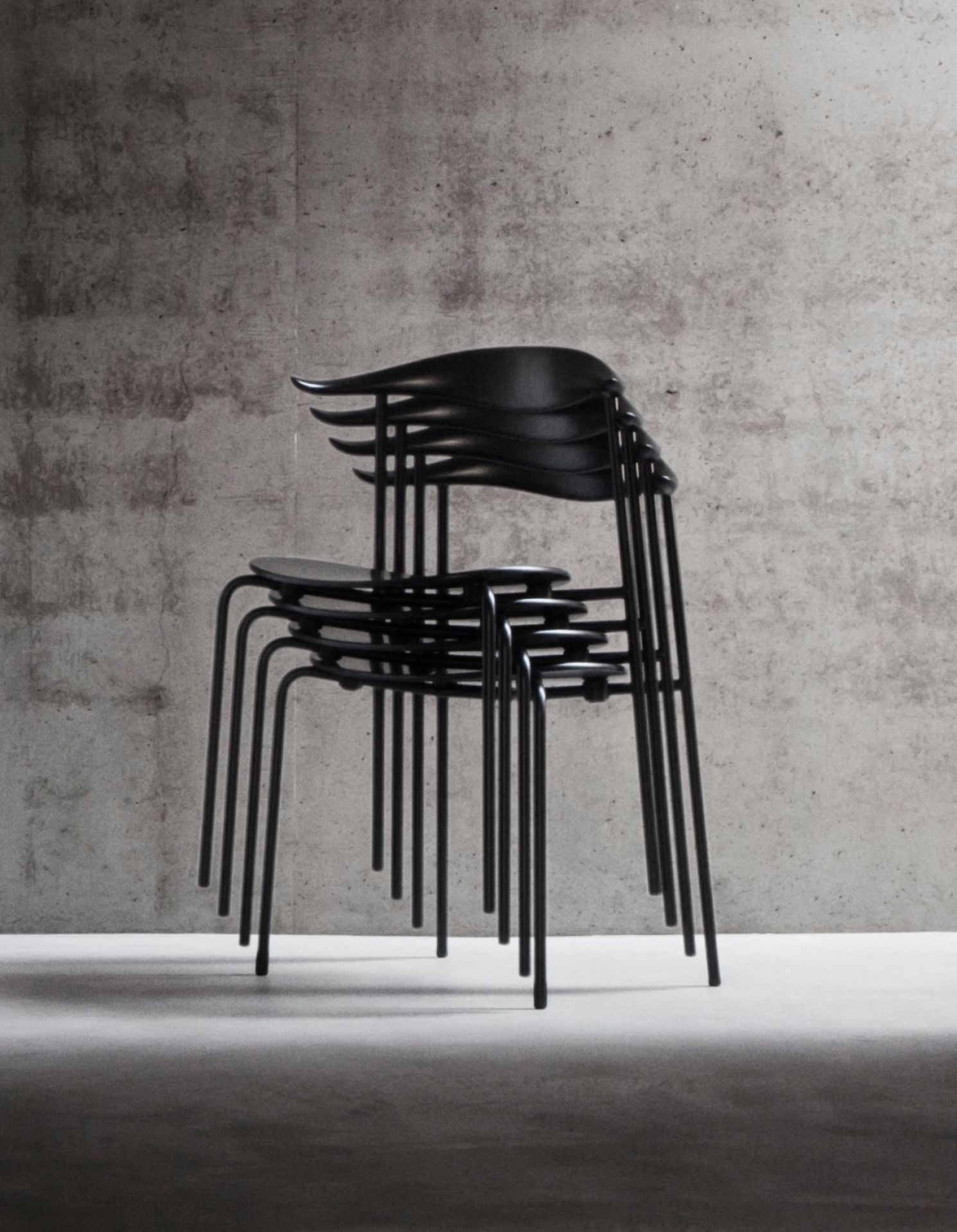 CH88T Stuhl Gestell Stahl schwarz Carl Hansen & Søn