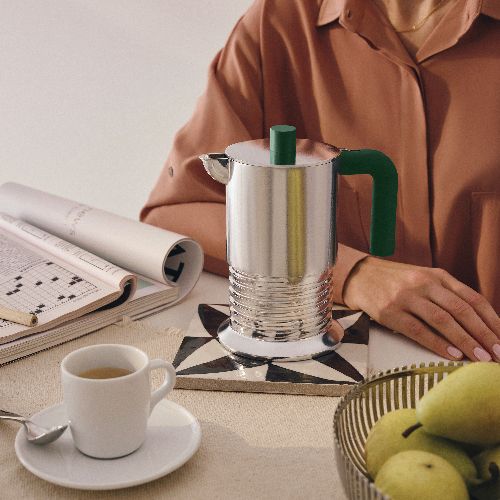 PM01/3 AGR Vite Espressokocher für 3 Tassen Grün Alessi