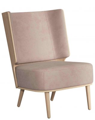 Serena Lounge Chair Sessel Eiche natur novoform Dusty rose