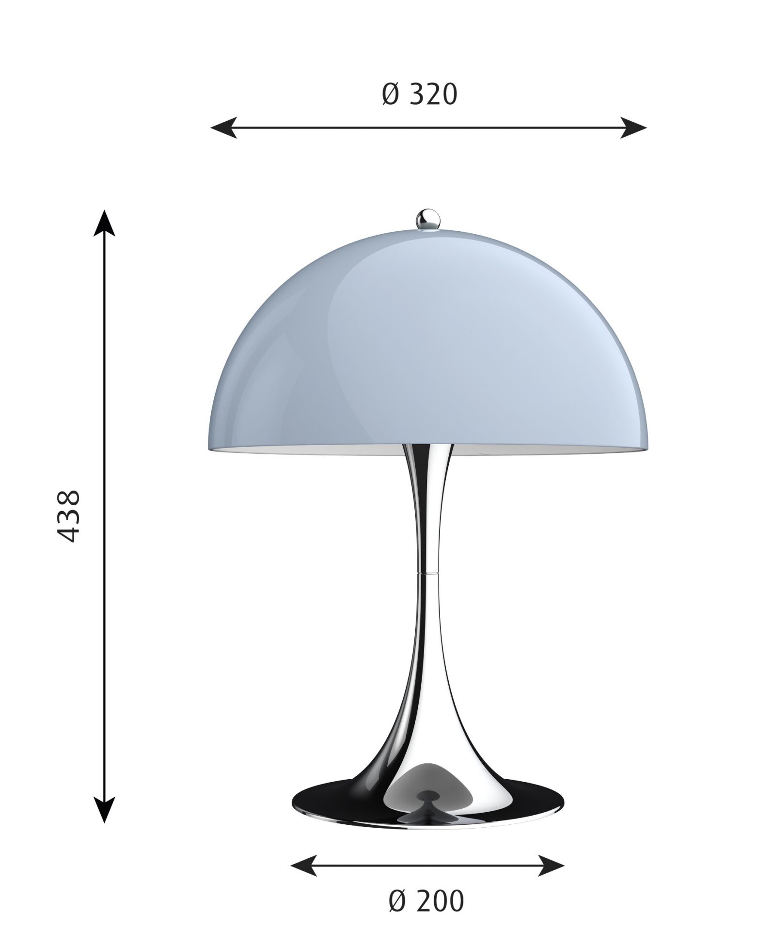 Panthella 320 Table lamp Tischleuchte Louis Poulsen Opal grau