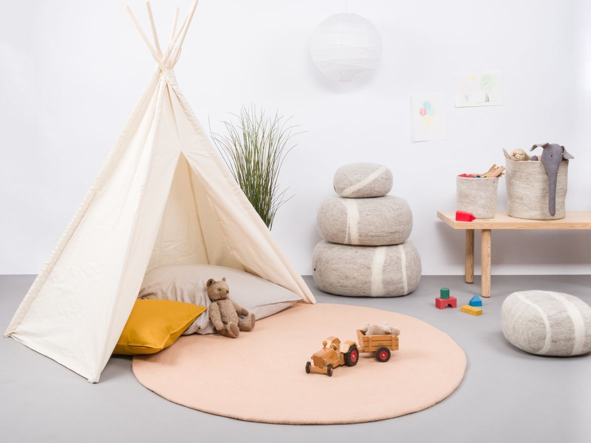 Mono Rund Filzteppich Ø 160 cm myfelt  Merle (Rosa)