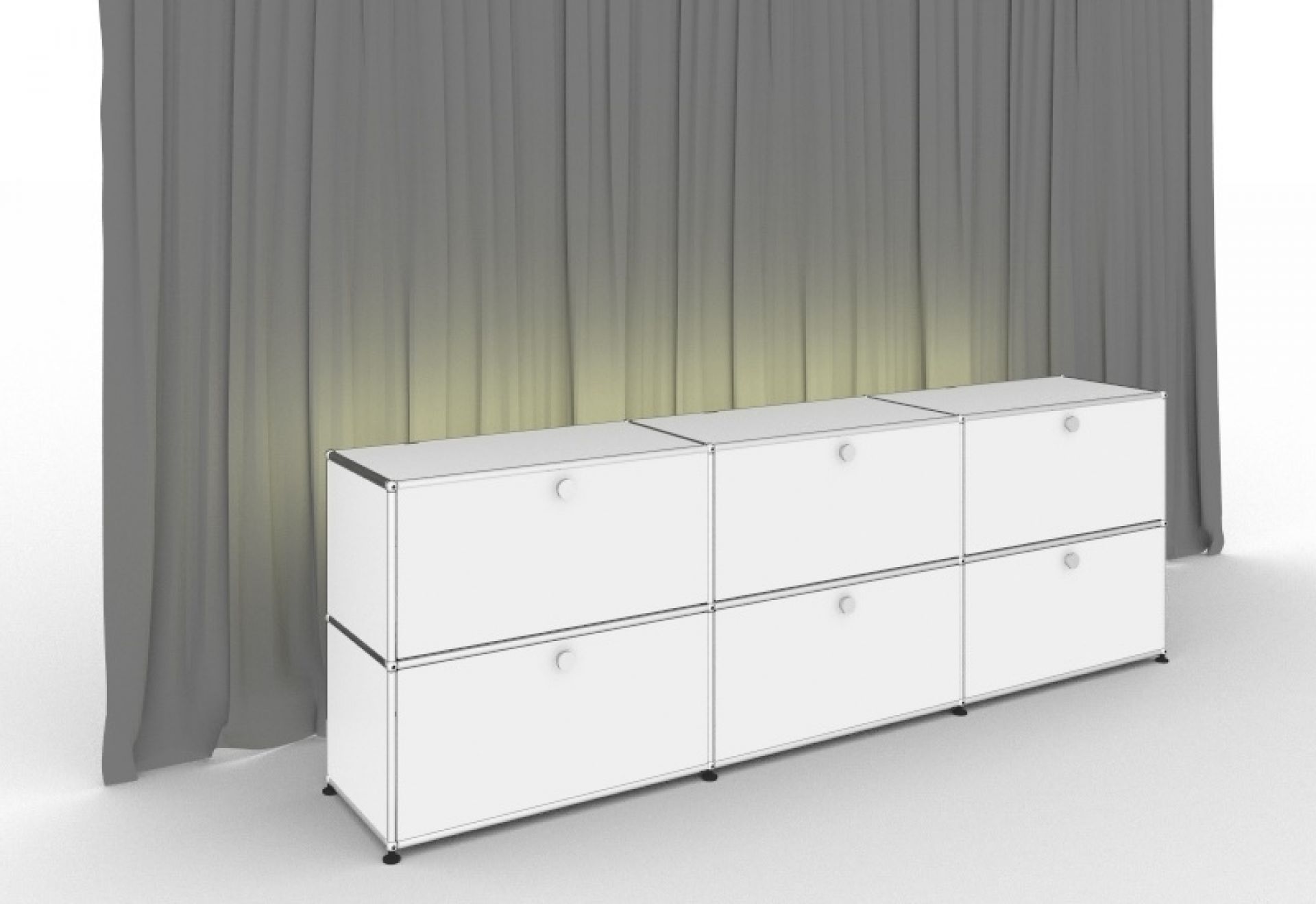 E Sideboard beleuchtet mit 6 Klapptüren reinweiß USM Haller