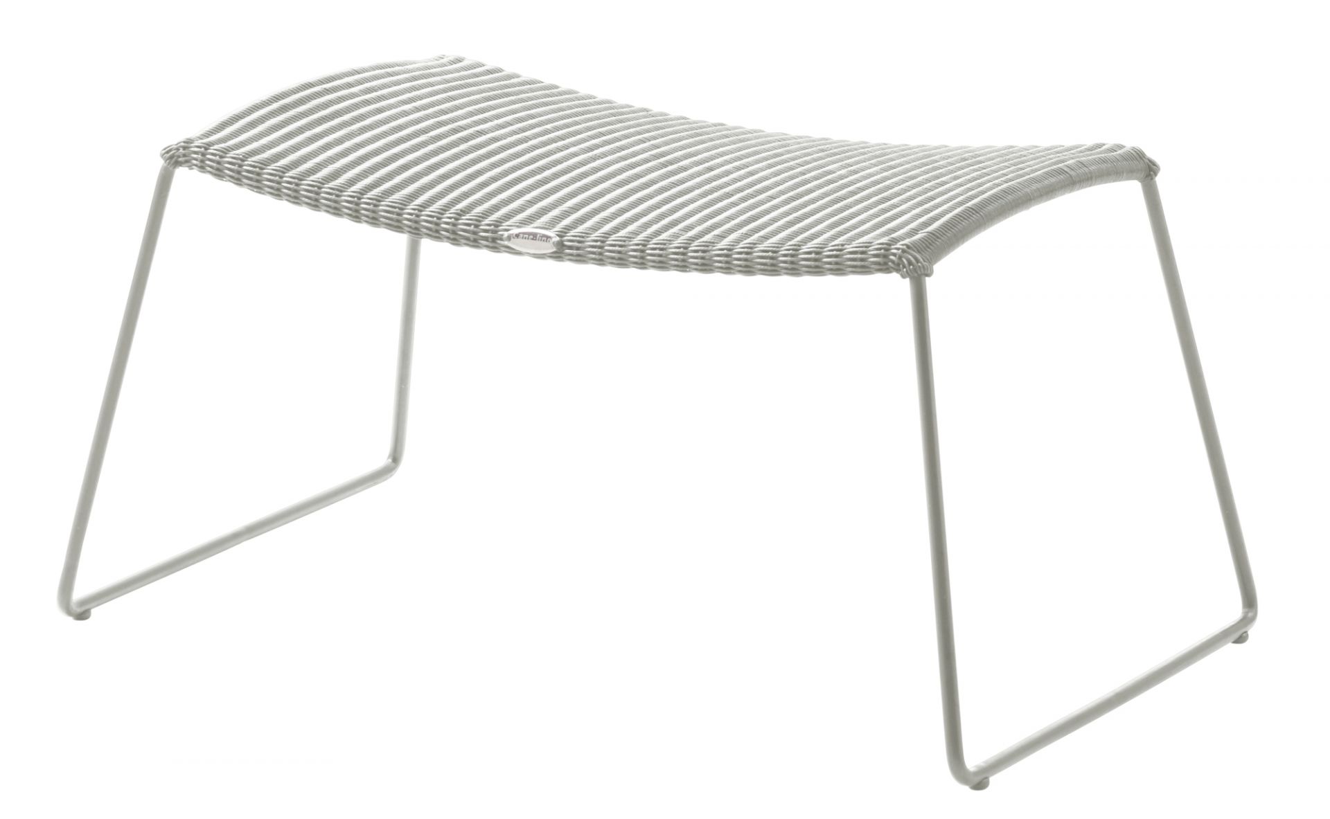 Breeze Outdoor Hocker von Cane-Line, weiss-grau, aus wetterfestem Rattan für Garten und Terrasse.