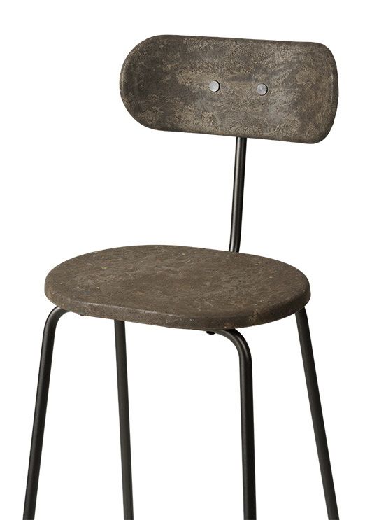 Earth Stool Barhocker mit Rückenlehne Mater Waste dunkel H 99 cm