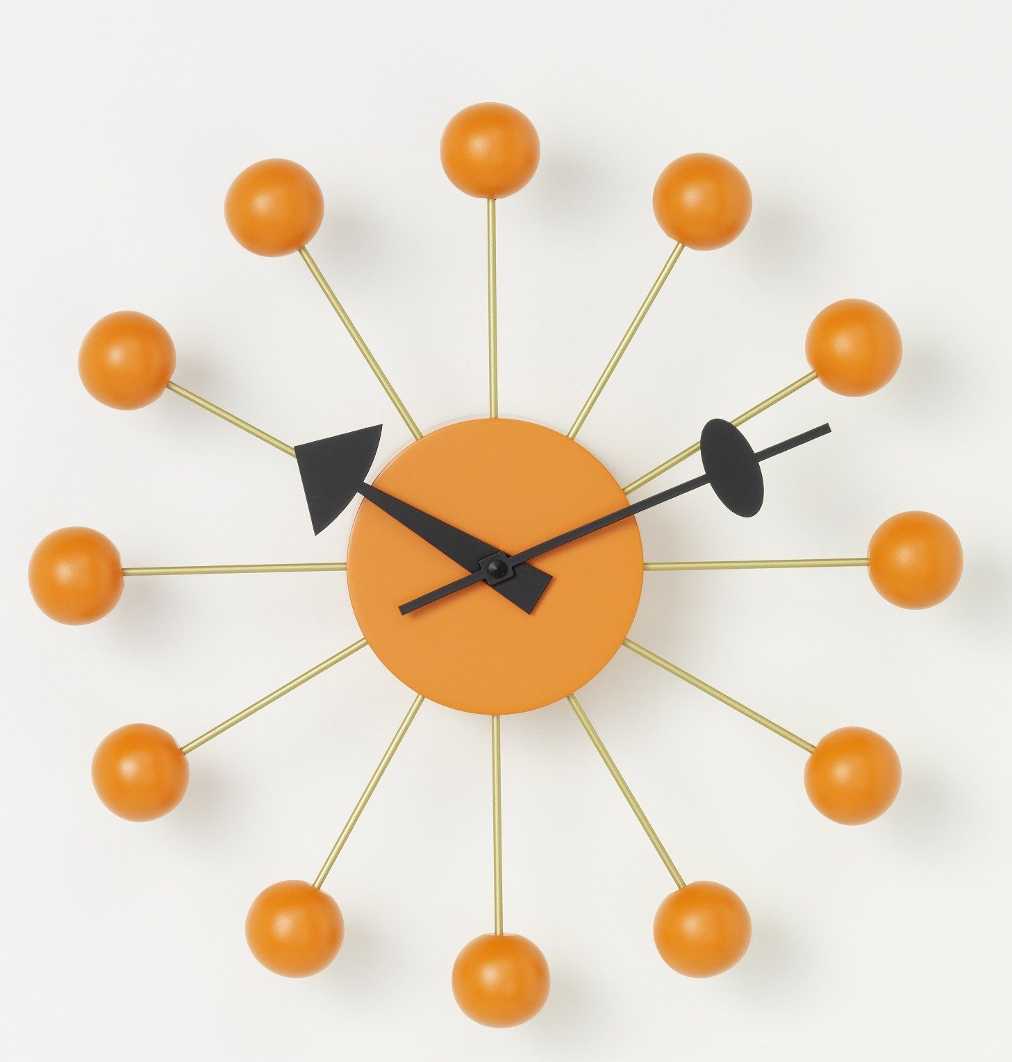 Ball Clock Wanduhr - orange Vitra