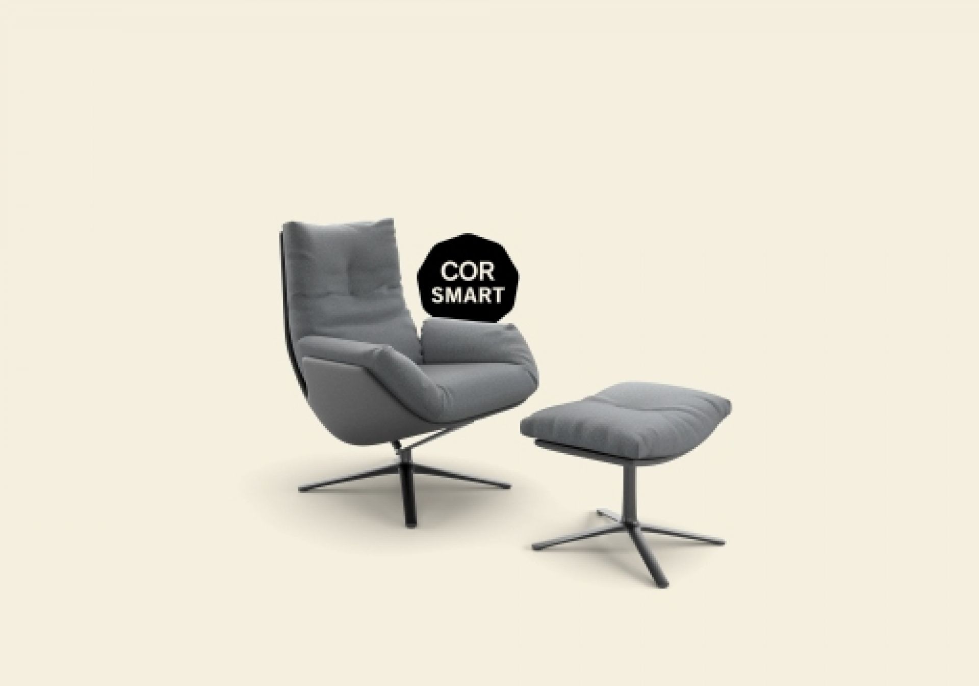 Cordia Lounge Sessel mit Hocker Vorzugskombination 286 Cor QUICK SHIP