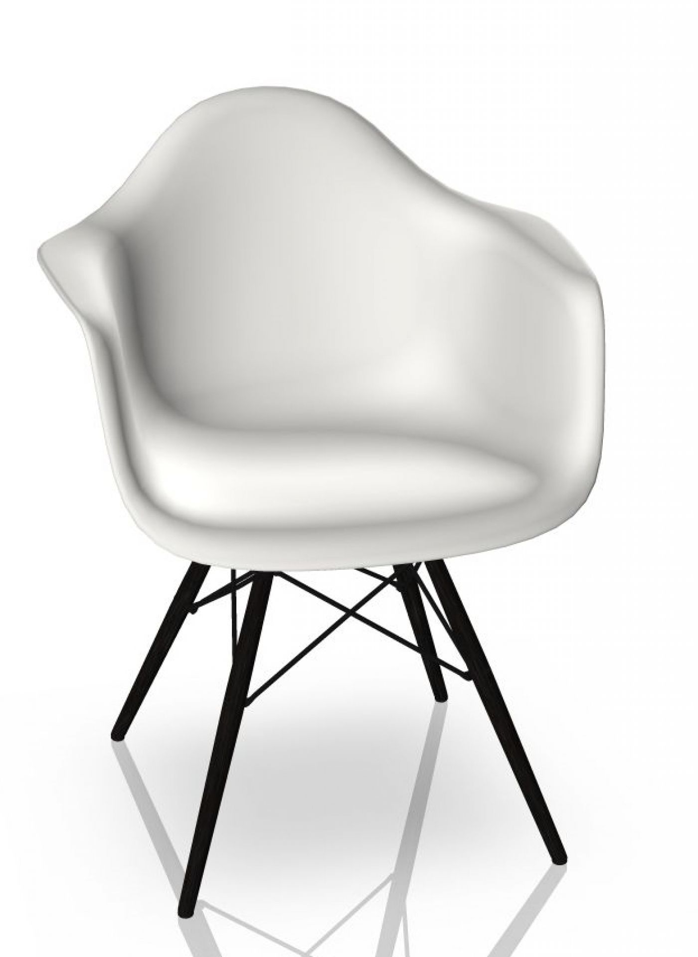 Eames Plastic Arm Chair DAW Stuhl Vitra Ahorn schwarz - Weiss