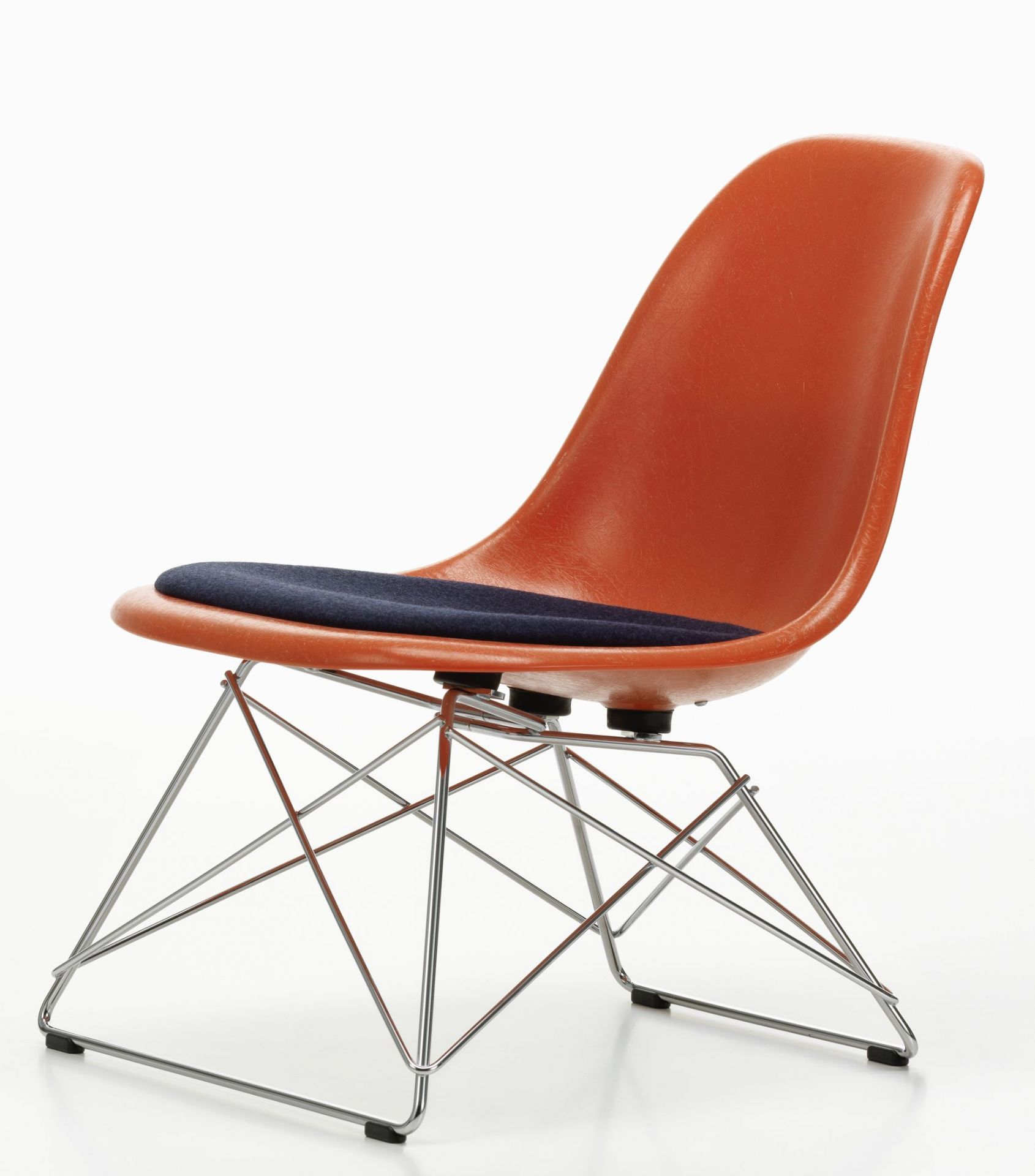 Eames Fiberglass  Chair LSR Stuhl mit Sitzpolster Vitra