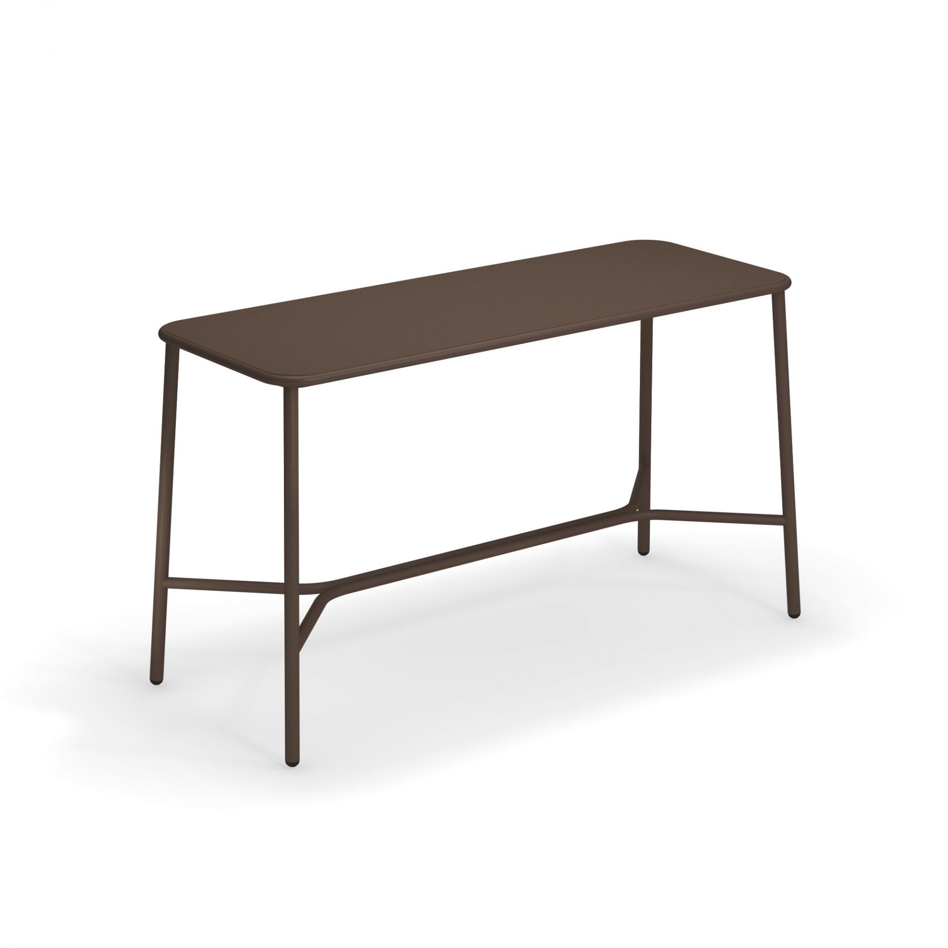 Yard Stehtisch 180 x 70 cm in Indian Braun, moderner Bartisch für den Außenbereich.