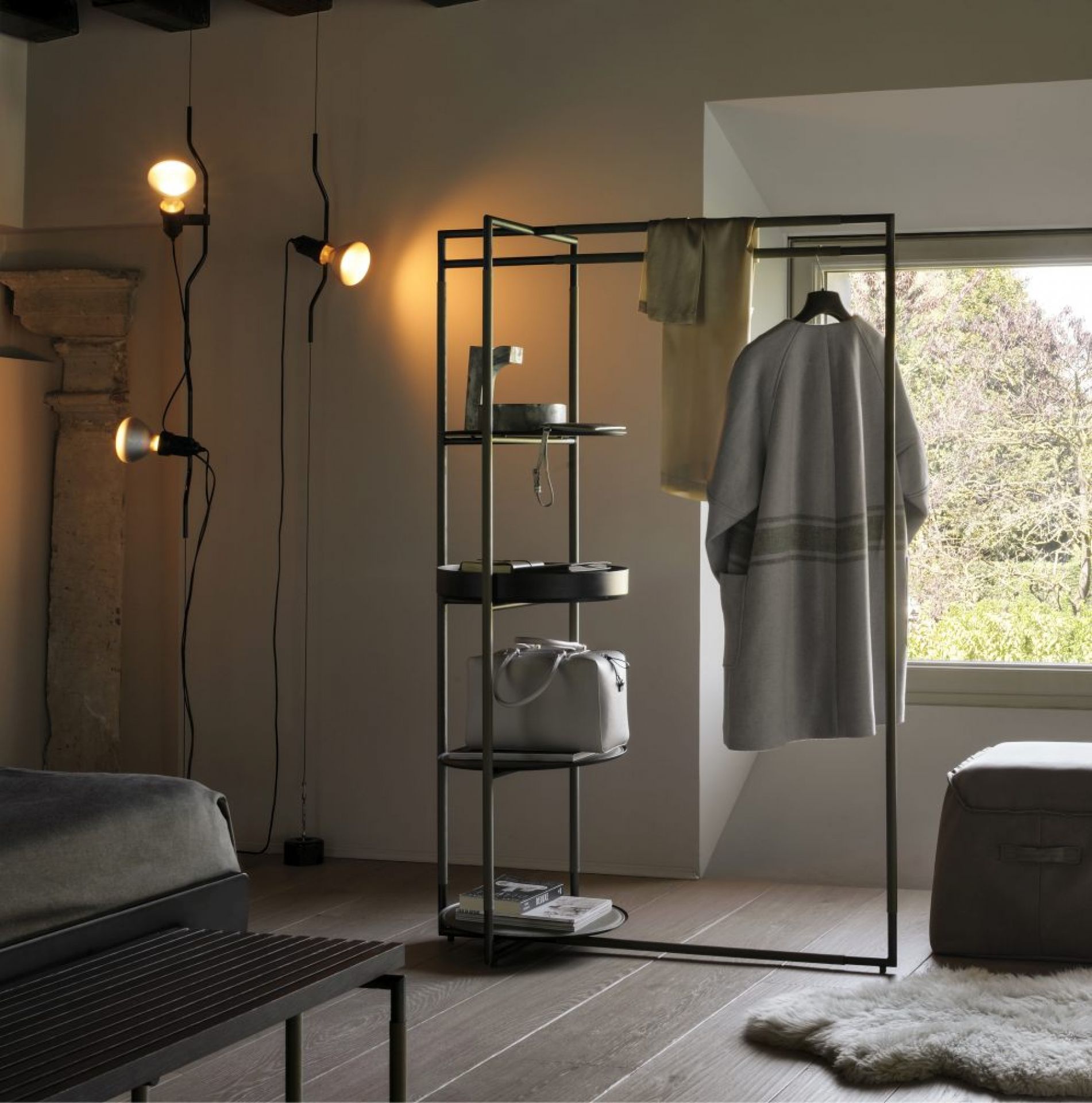 Parentesi Lamp Leuchte mit Schalter Flos Weiß