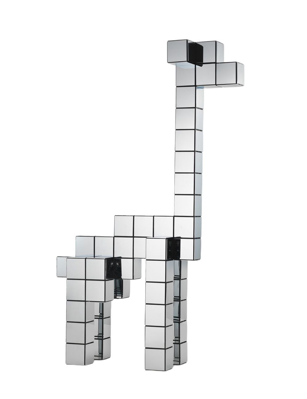 Panton Cubes Giraffe Chrom Skulptur / Tierfigur Vitra